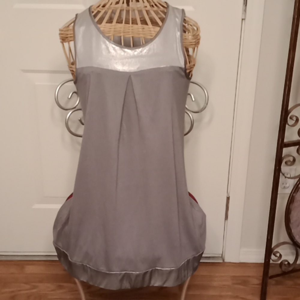 Metallic - Silver Tank Dress
